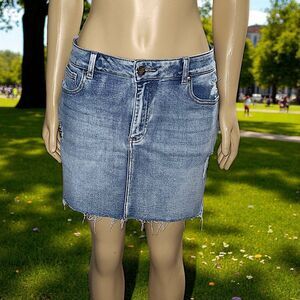 y2k Denim Cut Off Mini Skirt by Vipones